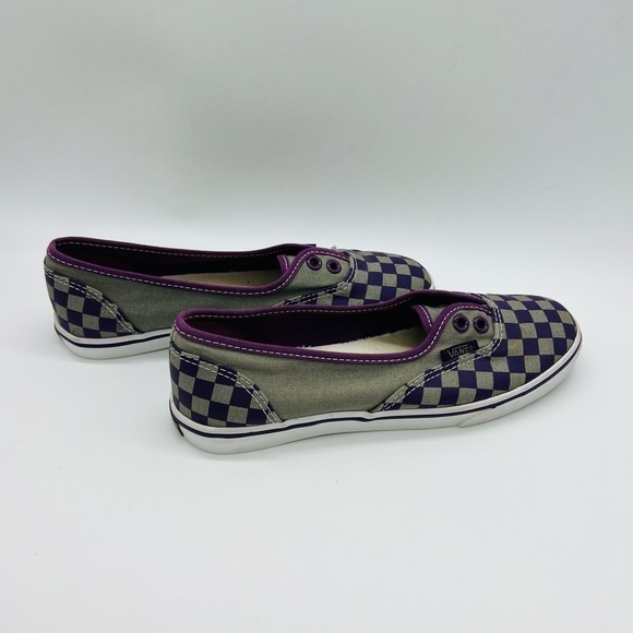 VANS ATHLETIC UNISE SHOES PURPLE AND GRAY CHECKERED WOMENS SIZE 6 - Picture 6 of 13